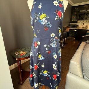 Banana Republic Navy Floral Midi Dress